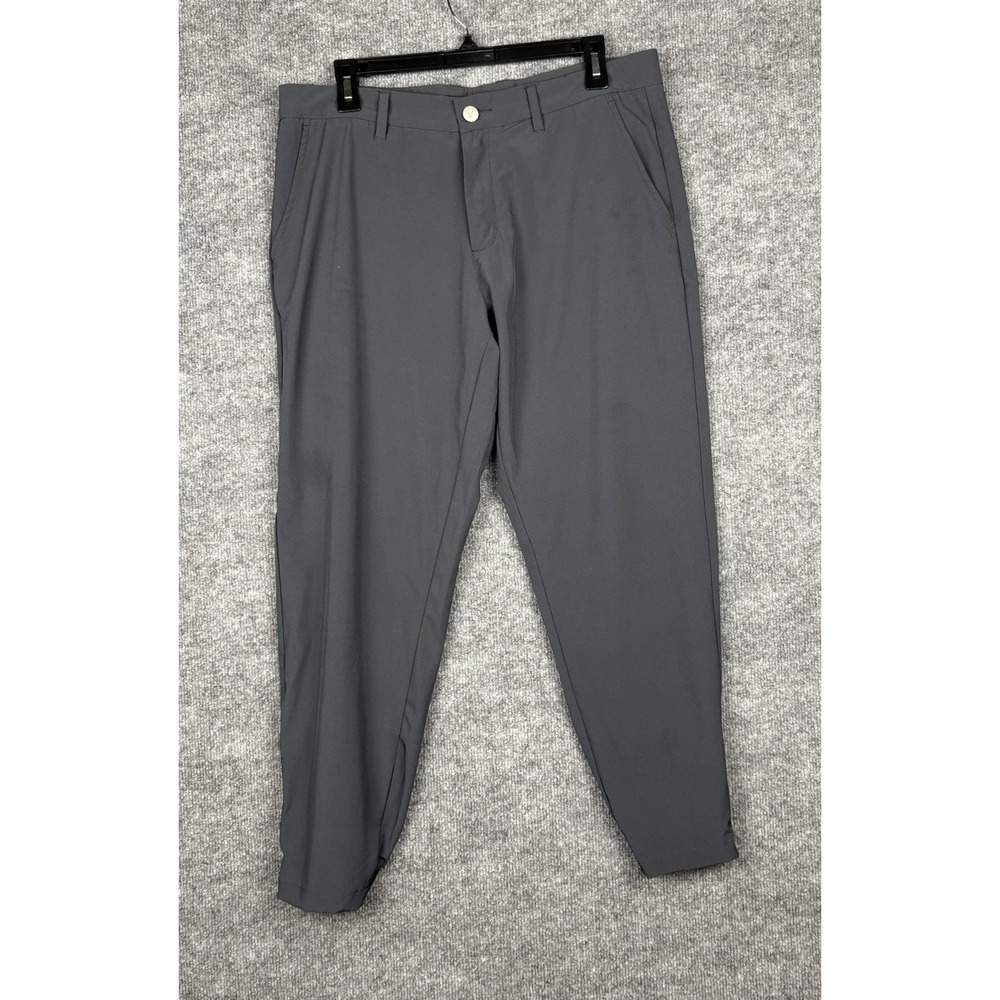PRIMO Golf Pants Mens 34 Short Gray Tapered Performance Stretch Ankle Zip